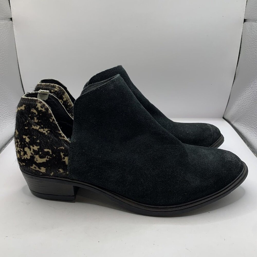 Crevo fur ankle size 8.5 black bootie  women’s boots fall winter fashion